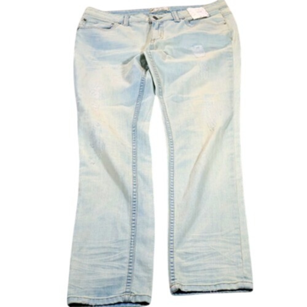 Free People Jeans Womens 30 Light Wash Indigo Straight Leg Denim Pants